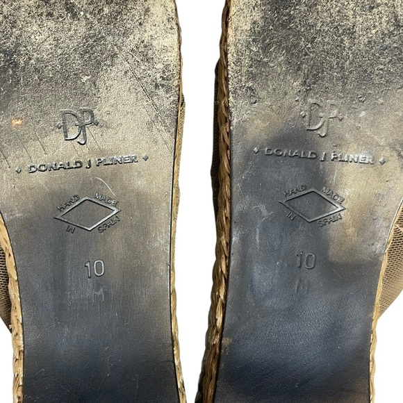 Donald J Pliner Kiwa Brown Bronze Wedge Heels Platform Pumps Sandals Women’s 10 - Picture 8 of 11